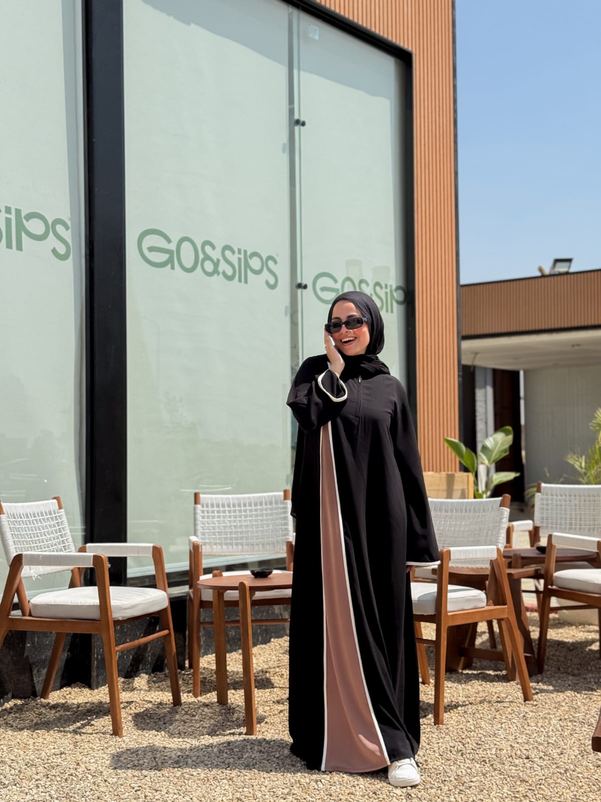 White Line Abaya