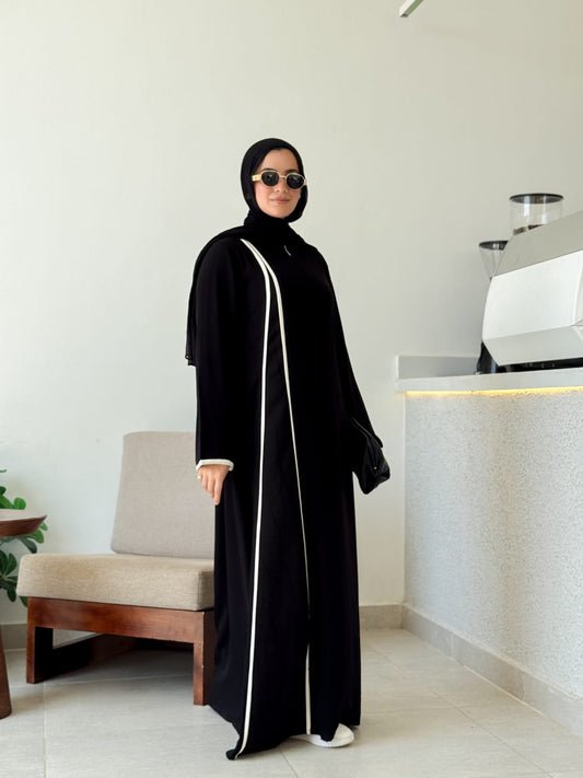 White Line Abaya