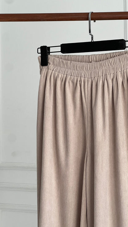 Wide leg plush pants