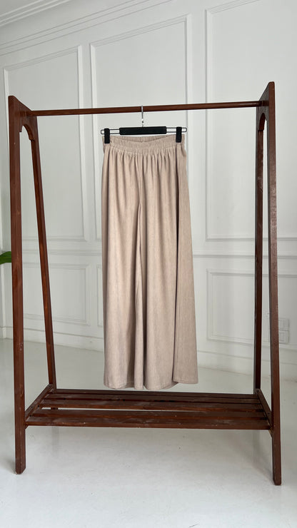 Wide leg plush pants