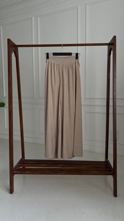 Wide leg plush pants