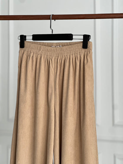 Wide leg plush pants