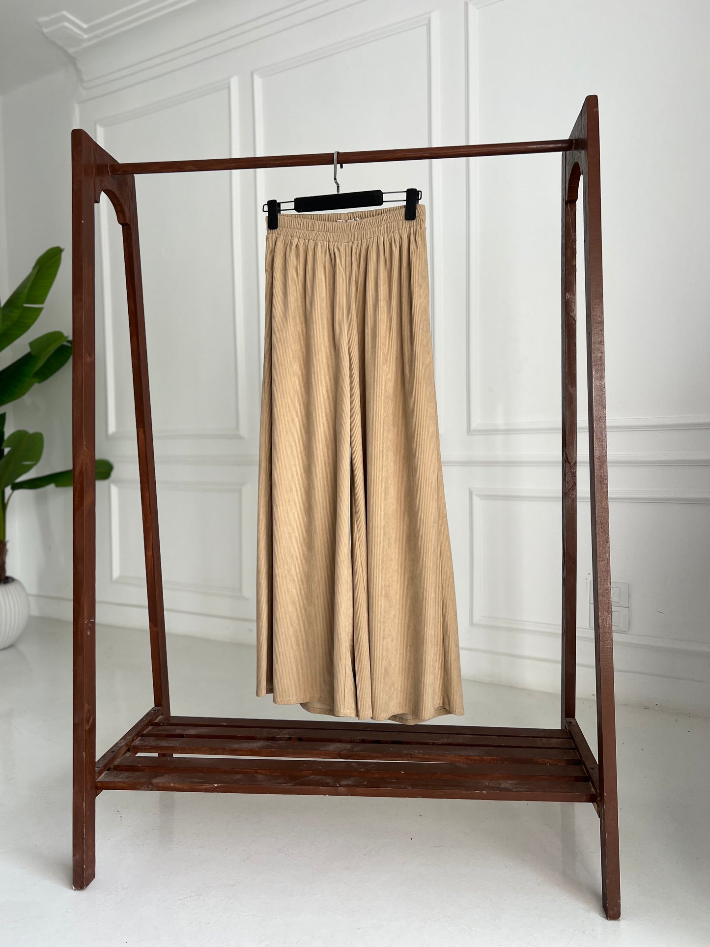 Wide leg plush pants